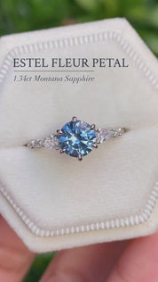 Estel Fleur Petal Ring, 1.34ct Blue Montana Sapphire