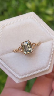 Agatha Ring, 1.59ct Light Green Montana Sapphire