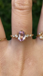 【一点物】エステルフルールリング ・1.19ct・非加熱マダガスカル産ライトピンクサファイア・K14YG