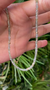 14K Gold Montana Sapphire Beaded Necklace
