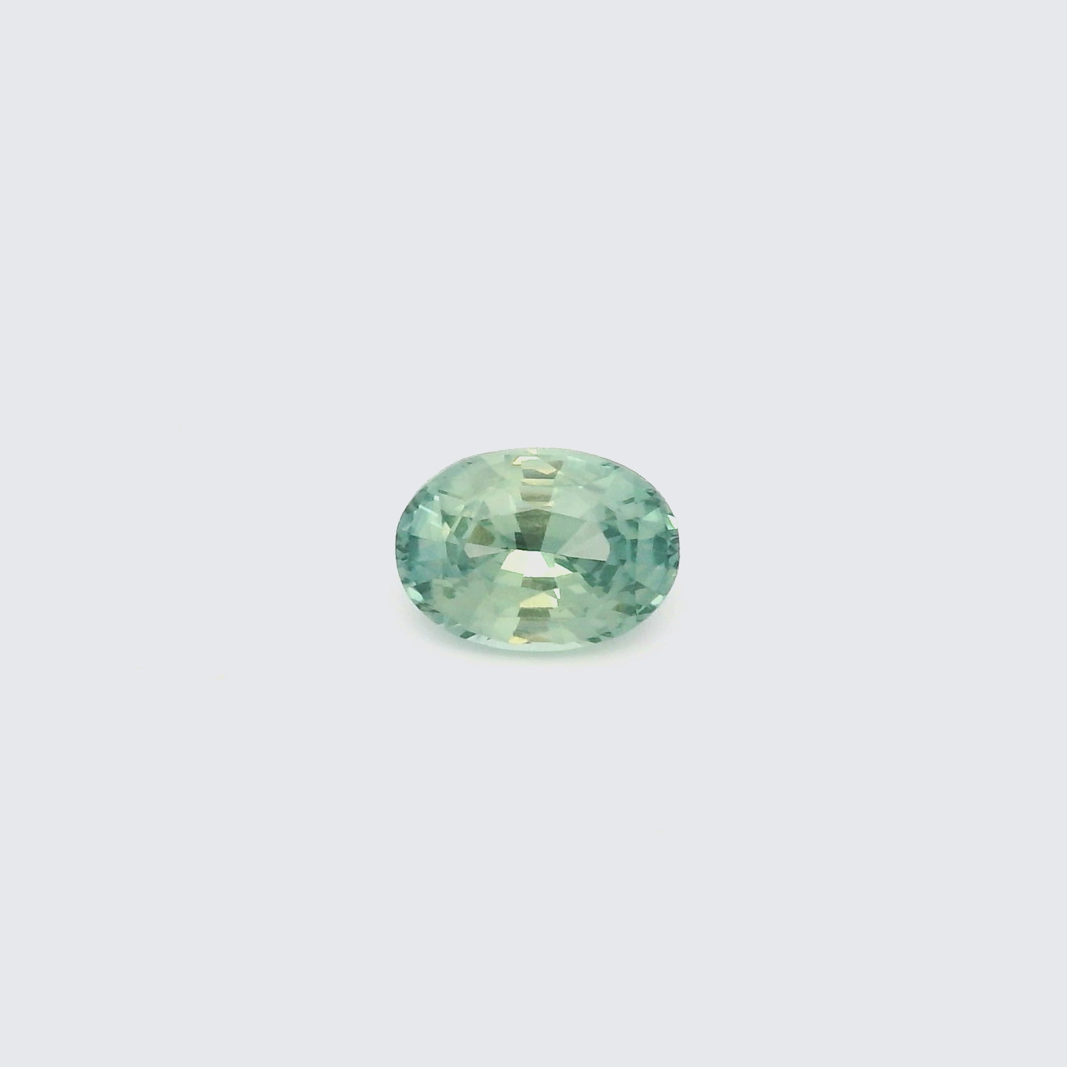 2.26ct Oval Cut Light Blue Green Madagascar Sapphire SO607