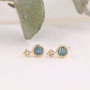 Montana Sapphire Moon & Star Stud Earrings
