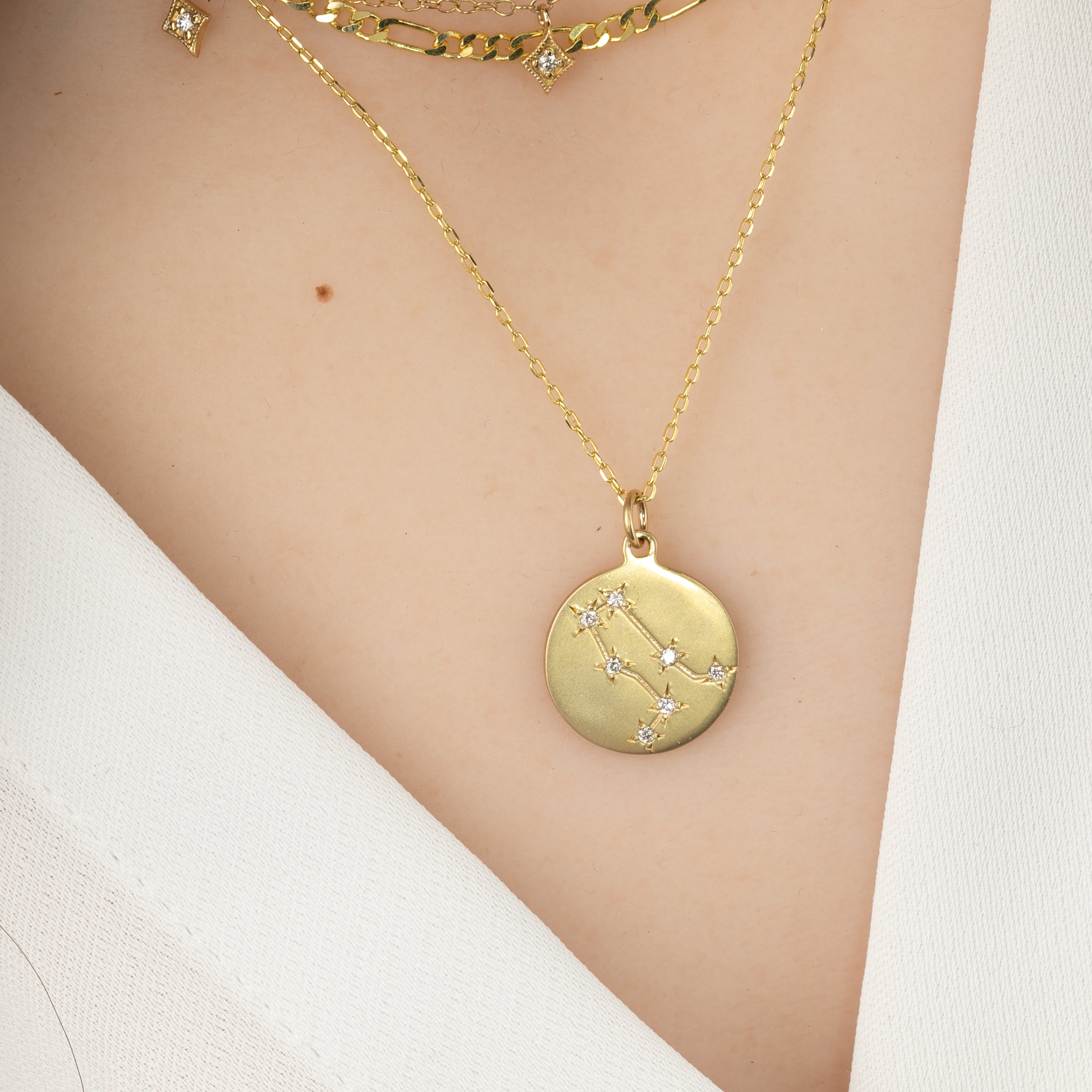 Star Constellation Zodiac Necklace (Charm Option)