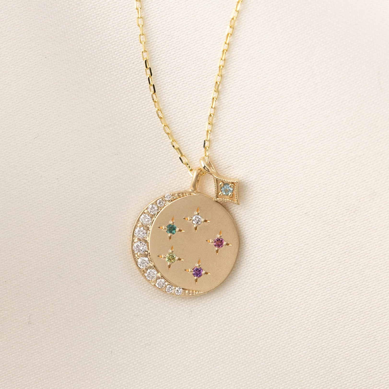Crescent Birthstone Charm