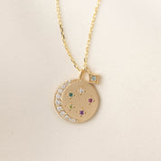 Crescent Birthstone Charm