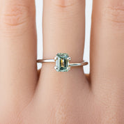 1.31ct Emerald Cut Light Green Montana Sapphire SF310