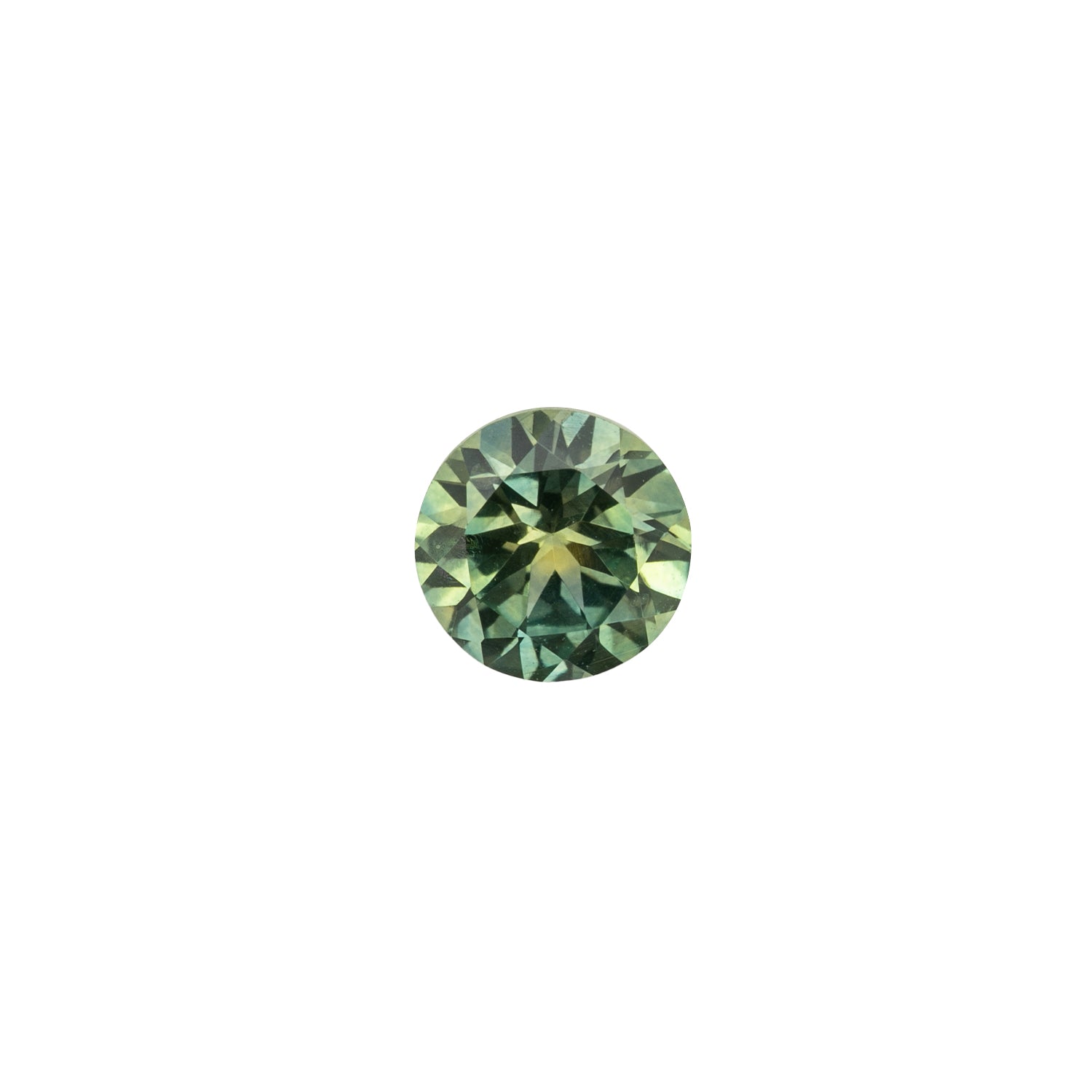 1.1ct ラウンドカット パルティグリーンイエローサファイア モンタナ産 SR276