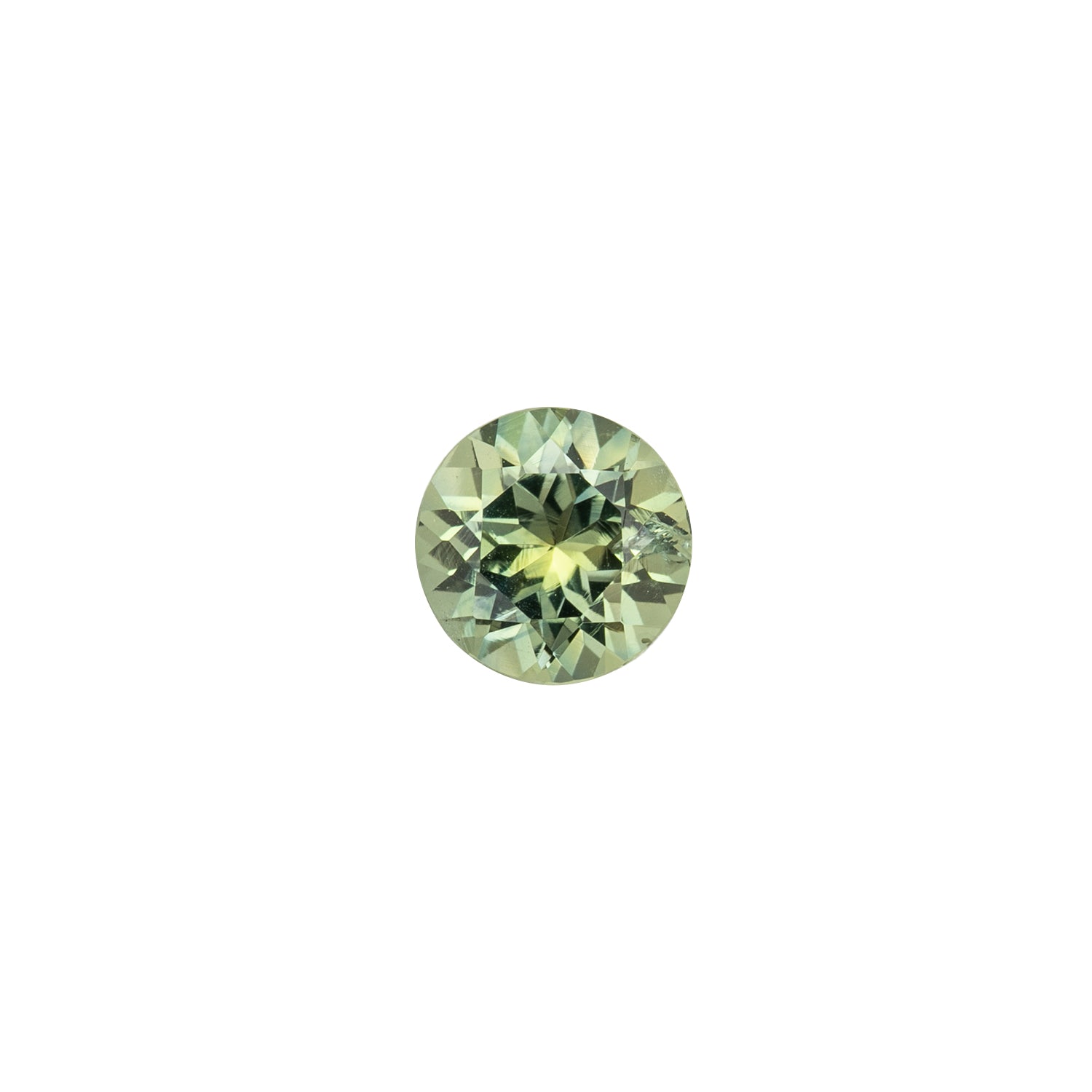 1.2ct Round Cut Light Green Yellow Montana Sapphire SR279