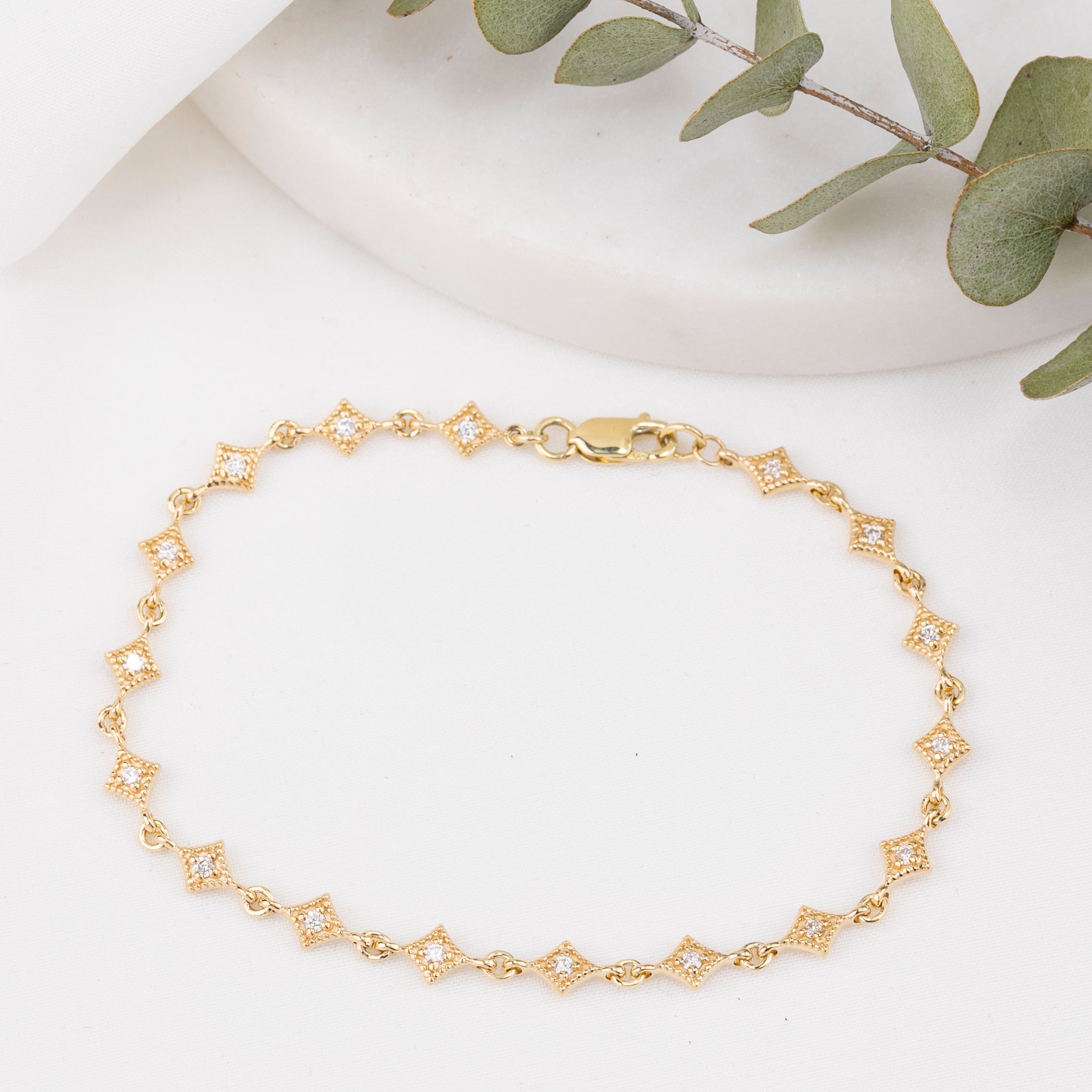 Star Diamond Link Bracelet