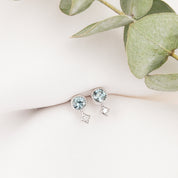 Montana Sapphire Moon & Star Stud Earrings