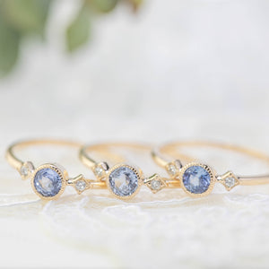 Star & Moon Ring, 0.45ct Ceylon Sapphire