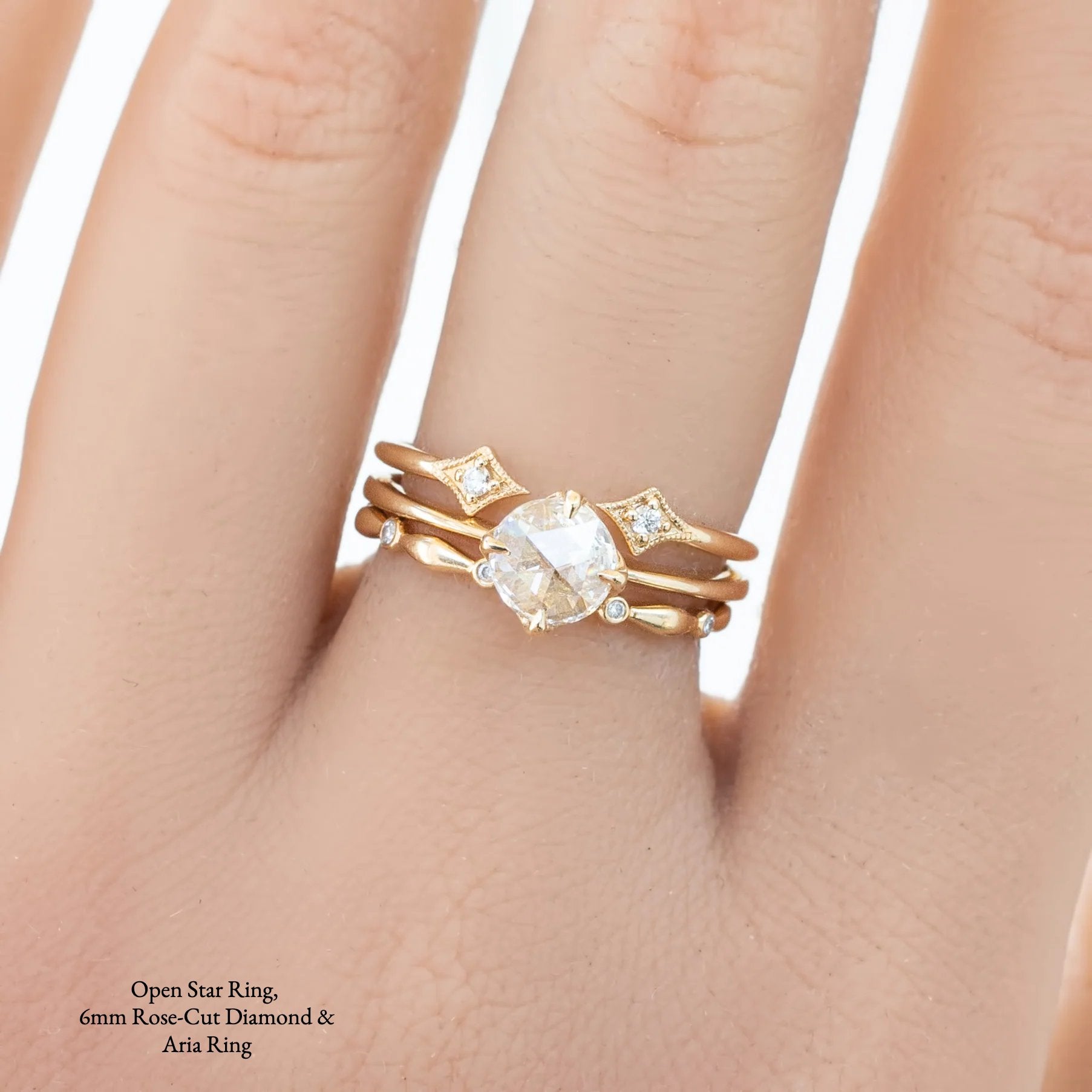 Alice Ring, Round Rose Cut Diamond