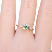 Charlene Ring 1.11ct Parti Green Yellow Montana Sapphire, 14k Yellow Gold (One of a kind)