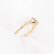 Celeste Ring, 1.13ct Green Yellow Montana Sapphire