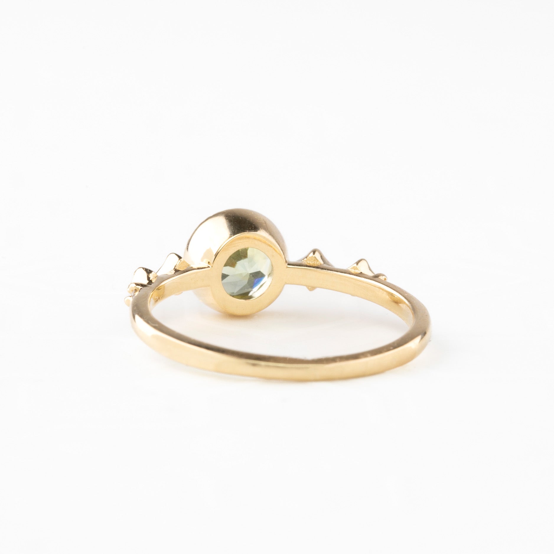 Celeste Ring, 1.13ct Green Yellow Montana Sapphire