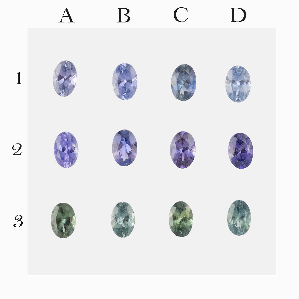 0.60ct Calibrated Oval Blue Green Purple Umba Sapphires (6.0mm)