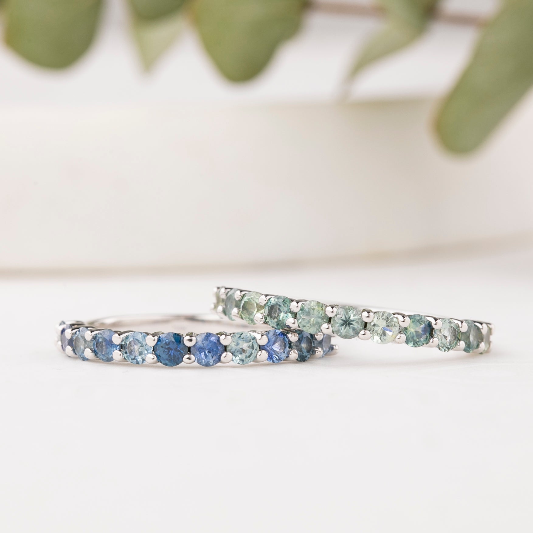 Lydia Montana Sapphire Band 2.5mm-0.80ctw, 14k White gold – Envero