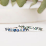 Lydia Montana Sapphire Band 2.5mm-0.80ctw, 14k White gold