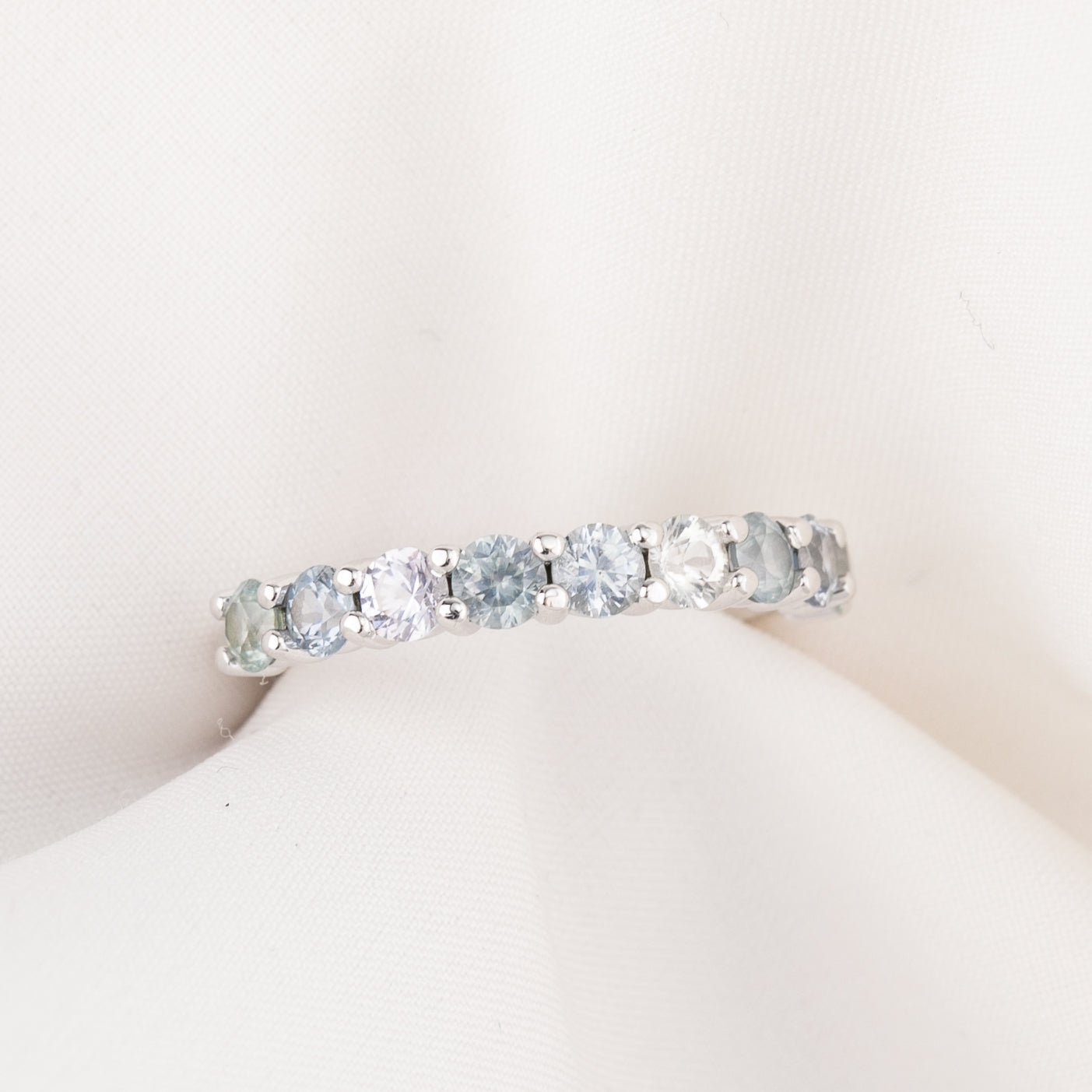 Lydia Montana Sapphire Band | 14K White Gold, 3.0mm -1.30ctw