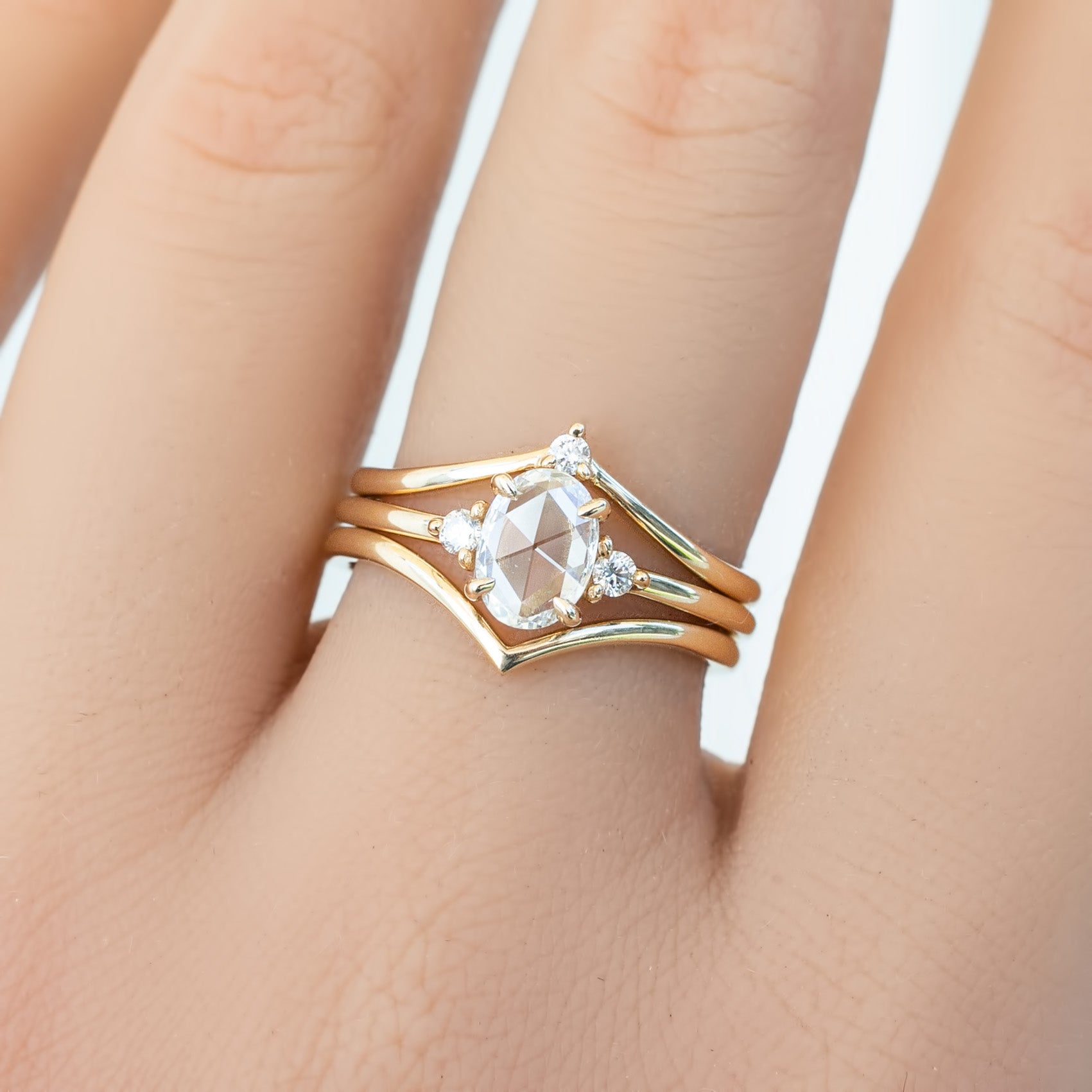 Emilie Ring, Oval Rose Cut Diamond