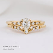 Estel Fleur Four Prongs Ring, 0.40ct Oval Brilliant Cut Diamond, 14K Yellow Gold (One of a kind)