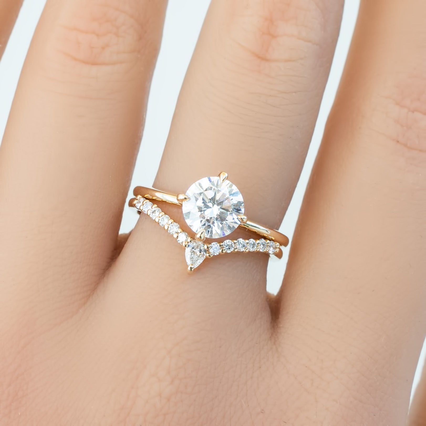 Alice Ring, IGI Certified 1.34ct Round Lab Diamond, 14k Yellow Gold (One of a kind)