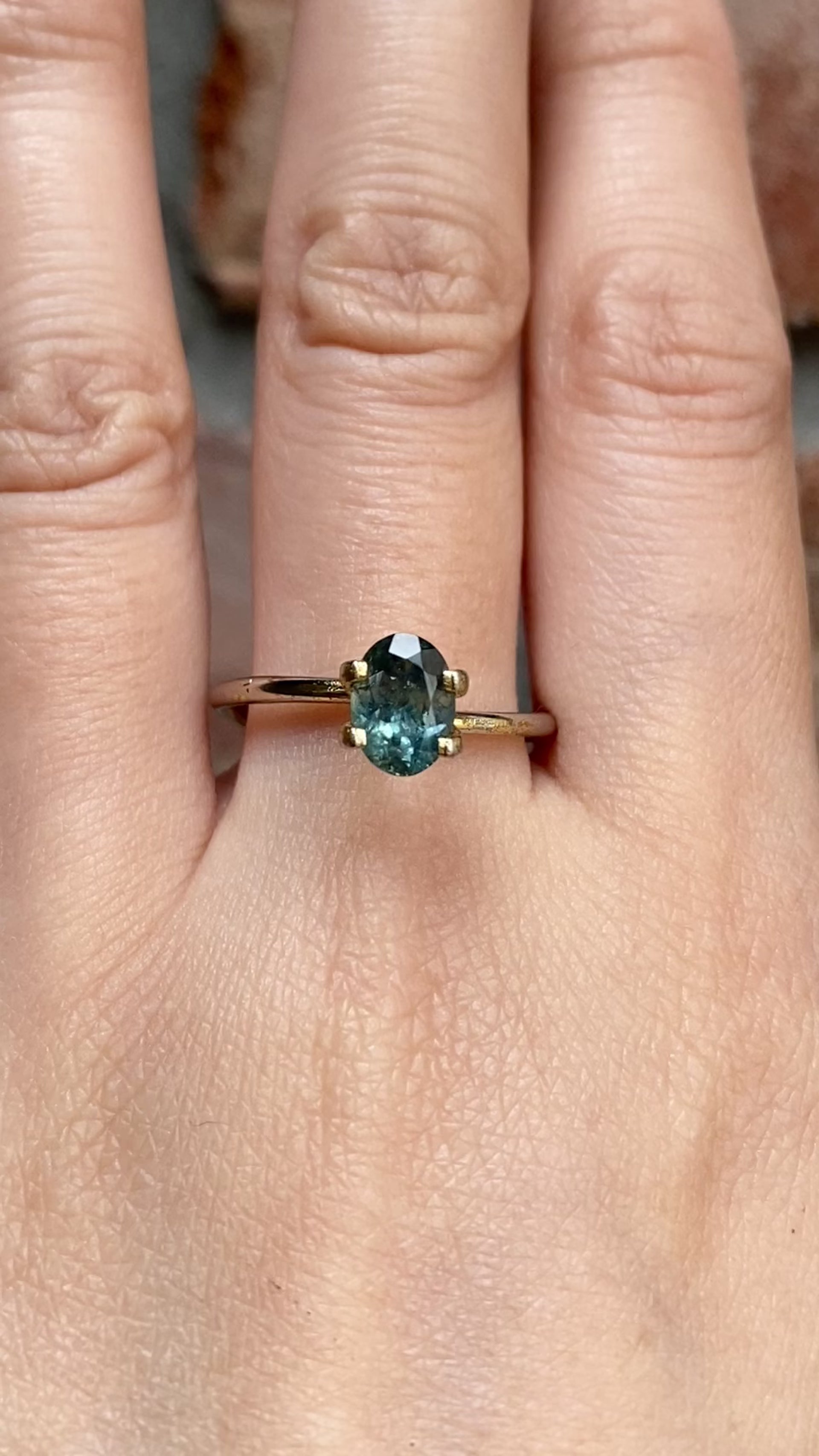 1.37ct Oval Cut Blue Green Montana Sapphire SO329