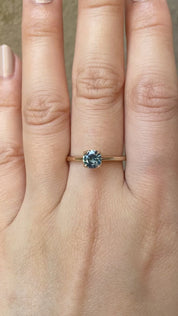 Sara Ring - 0.66ct Teal Blue Montana Sapphire (One of a kind)