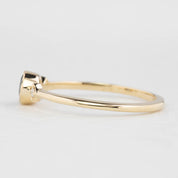 Moon & Star Ring 4.5mm 0.45ct Blue Queensland Sapphire 14K Yellow Gold