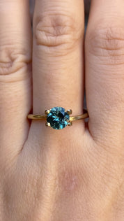 1.3ct Round Cut Peacock Green Montana Sapphire SR244