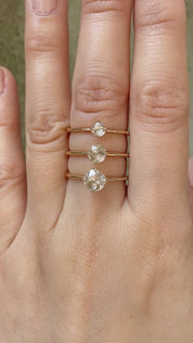 Alice Ring, 0.49ct Round Rose Cut Diamond, 14k Yellow Gold (One of a kind)
