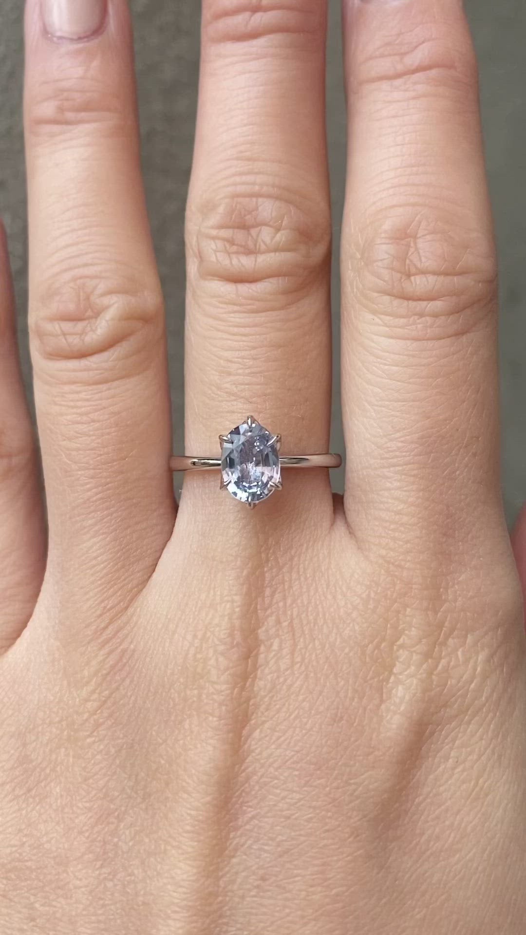 Floryn Ring - 1.47ct Light Blue Unheated Madagascar Sapphire Ring, 14k White Gold (One of a kind)