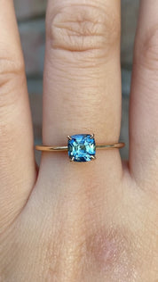 【一点物】サラリング ・0.81ct・加熱モンタナ産ティールブルーサファイア・K14YG