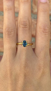 0.89ct Oval Cut Blue Green Montana Sapphire