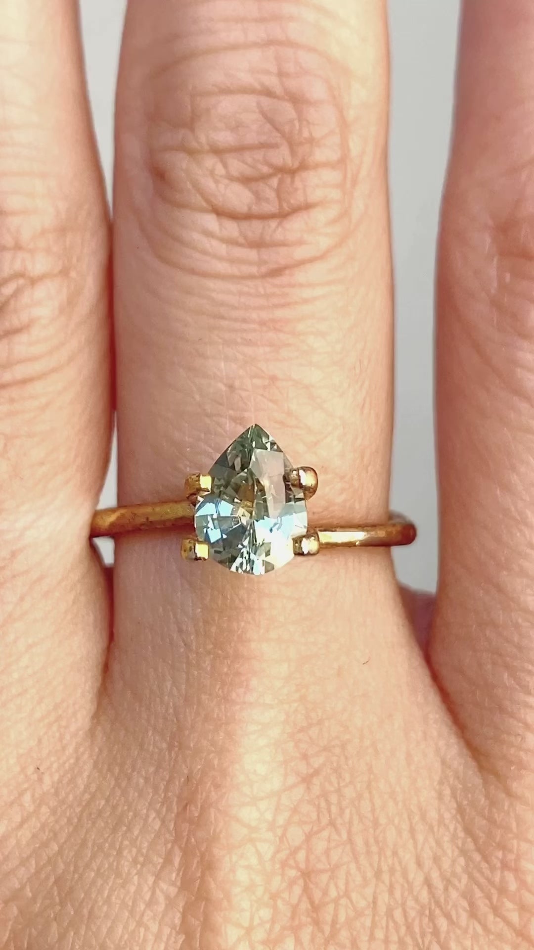 1.27ct Pear Cut Light Green Montana Sapphire SF171
