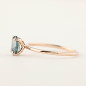 Sara Ring - 1.00ct Teal Blue Montana Sapphire, 14k Rose Gold (One of a kind)