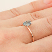Sara Ring - 1.00ct Teal Blue Montana Sapphire, 14k Rose Gold (One of a kind)