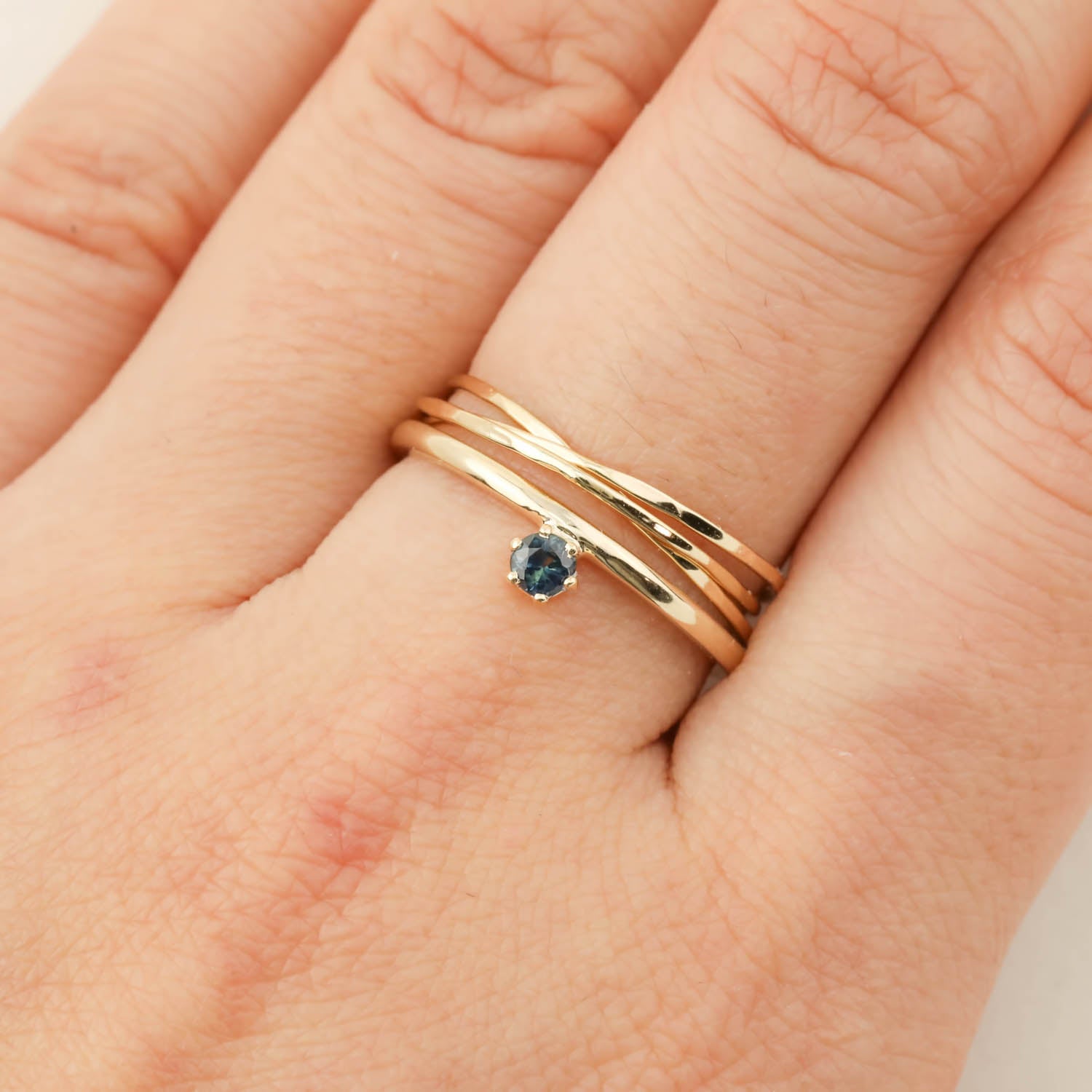 Gold Streaks Queensland Sapphire Ring