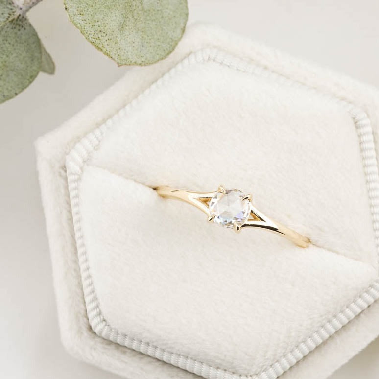 Kylie Ring, 0.27ct Rose Cut Diamond, 14k Yellow Gold (One of a kind)