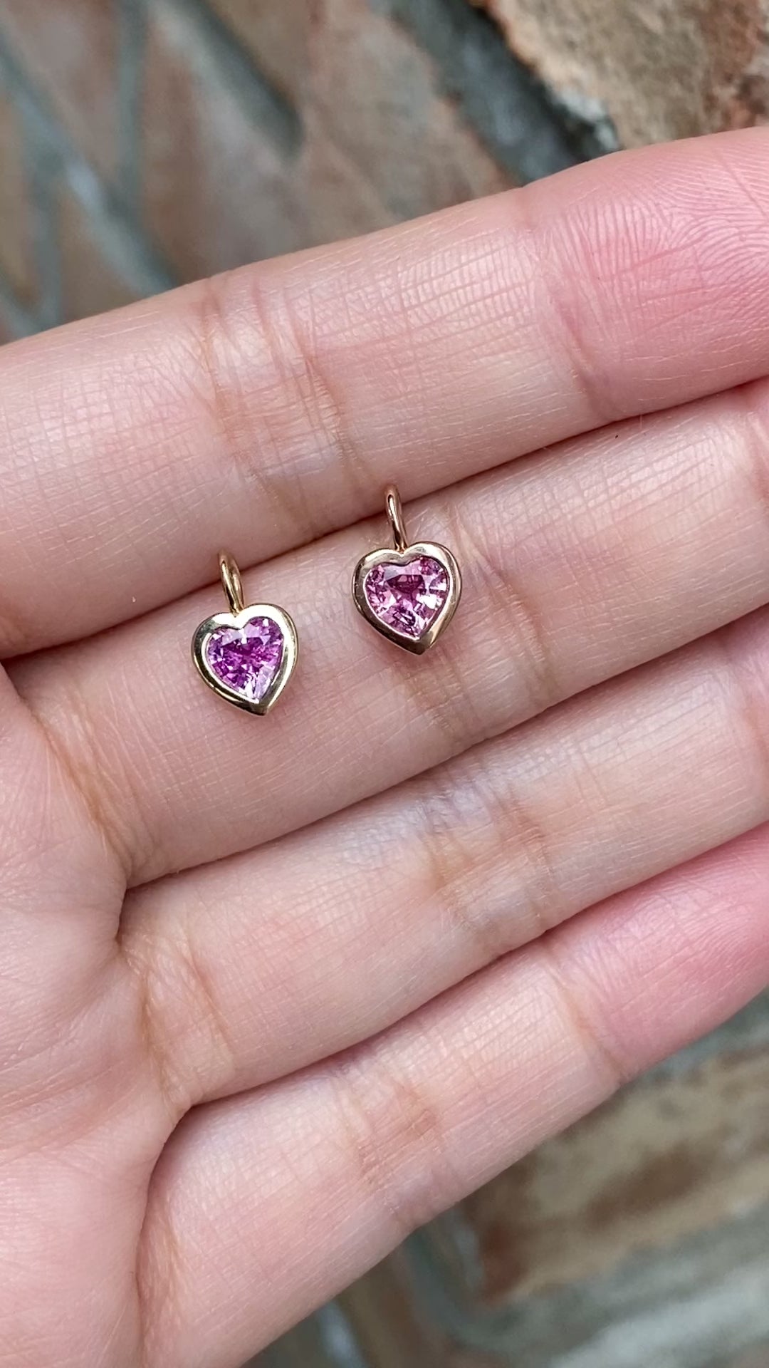 Heart Necklace, Pink Sapphire (Charm Option)