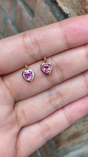 Heart Necklace, Pink Sapphire (Charm Option)
