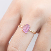 リサリング　非加熱　ピンクマダガスカルサファイア　1.18ct　14Kイエローゴールド