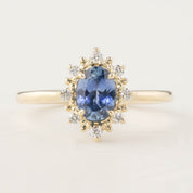 ビクトリアリング　ブルーモンタナサファイア　0.90ct　14Kイエローゴールド