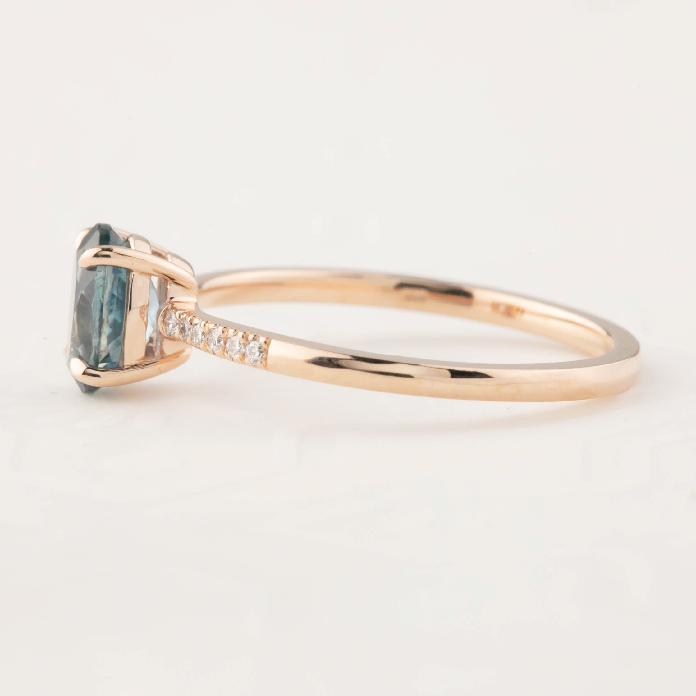 Audrey Ring - 1.07ct Montana Sapphire, 14k Rose Gold (One of a kind)