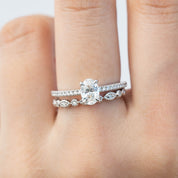 Maria Ring, GIA certified 0.70ct Oval Brilliant Cut Diamond, 14k White Gold (One of a kind)