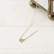 Milgrain Square Diamond Necklace