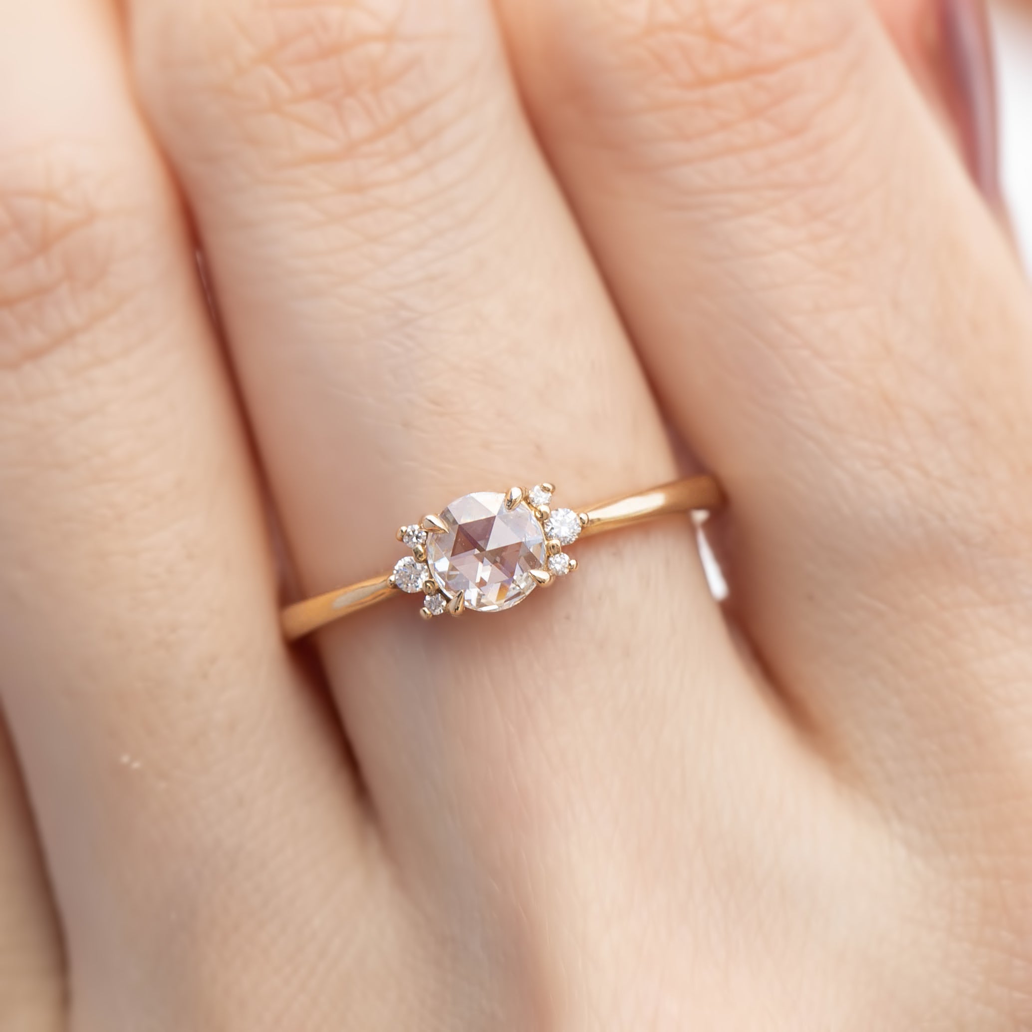 Lena Ring, Round Rose Cut Diamond