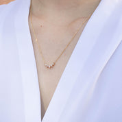Gloria Curved Diamond Necklace 5 Stones