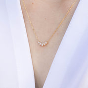 Gloria Curved Diamond Necklace 5 Stones