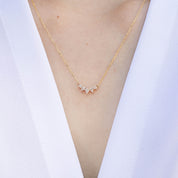 Gloria Curved Diamond Necklace 5 Stones